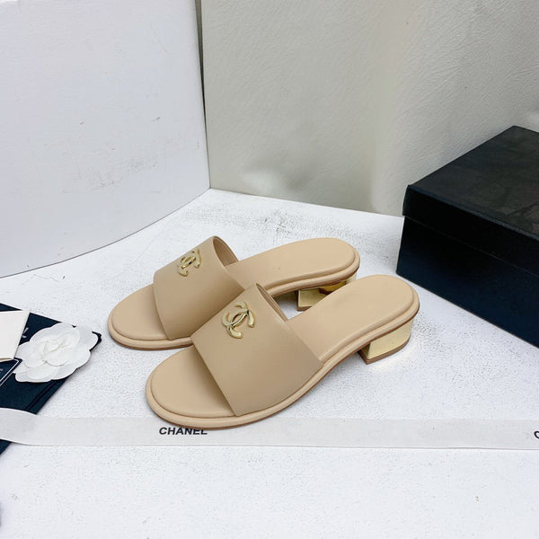 sandalo sabot 50 in pelle di agnello beige oro
