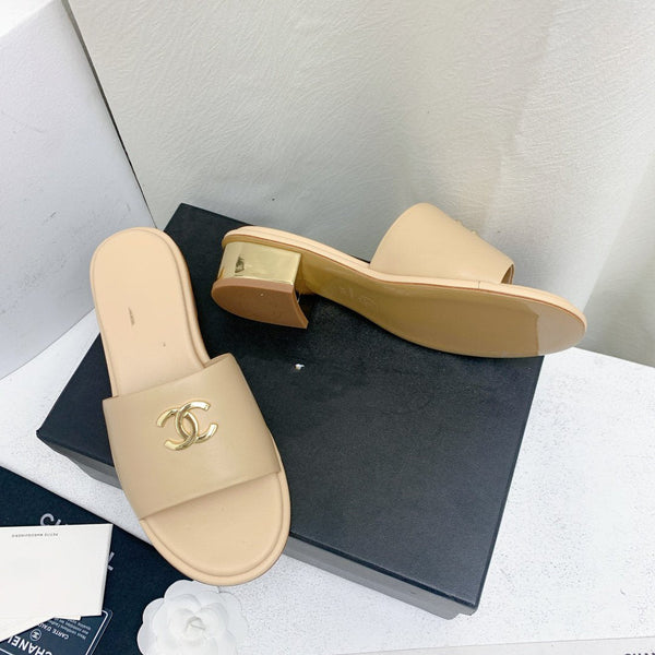 sandalo sabot 50 in pelle di agnello beige oro