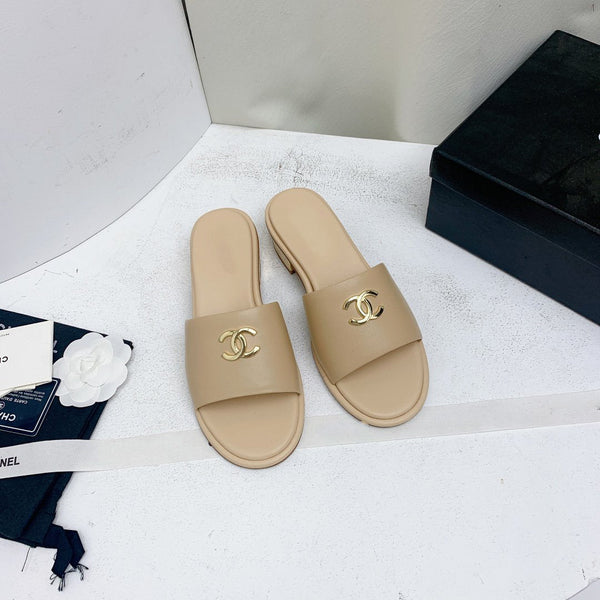 sandalo sabot 50 in pelle di agnello beige oro