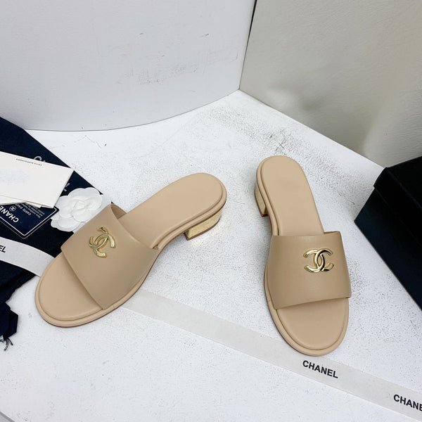 sandalo sabot 50 in pelle di agnello beige oro