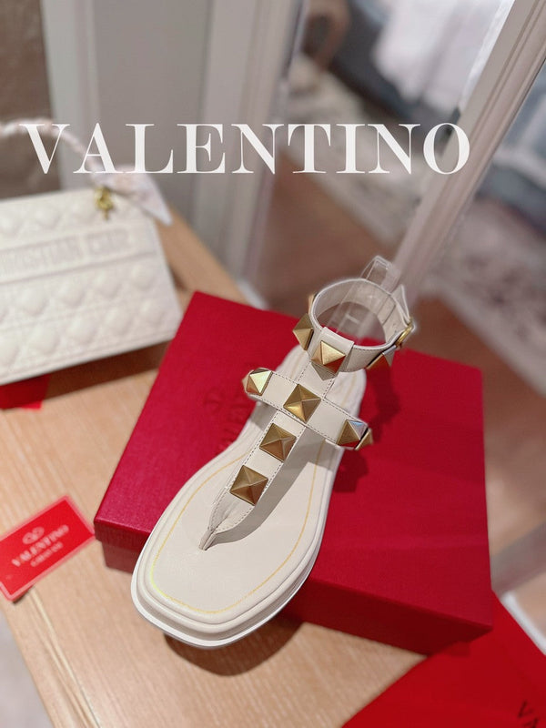 SANDALI INFRADITO ROCKSTUD IN PELLE DI VITELLO BIANCA