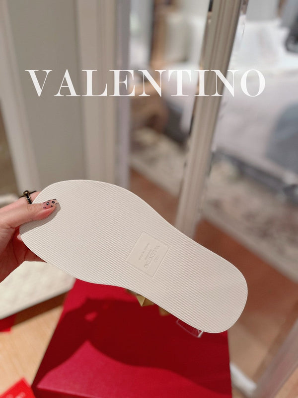 SANDALI INFRADITO ROCKSTUD IN PELLE DI VITELLO BIANCA
