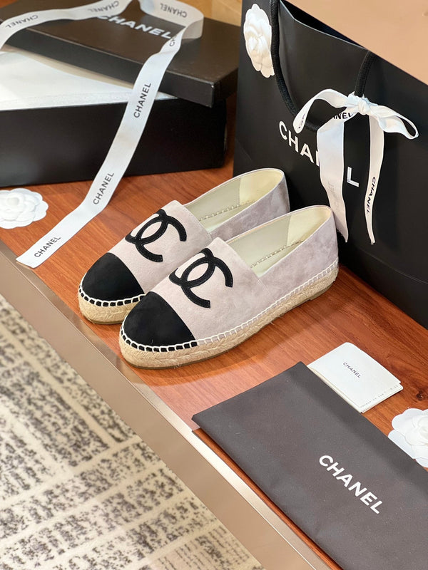 espadrillas cc in camoscio grigio nero