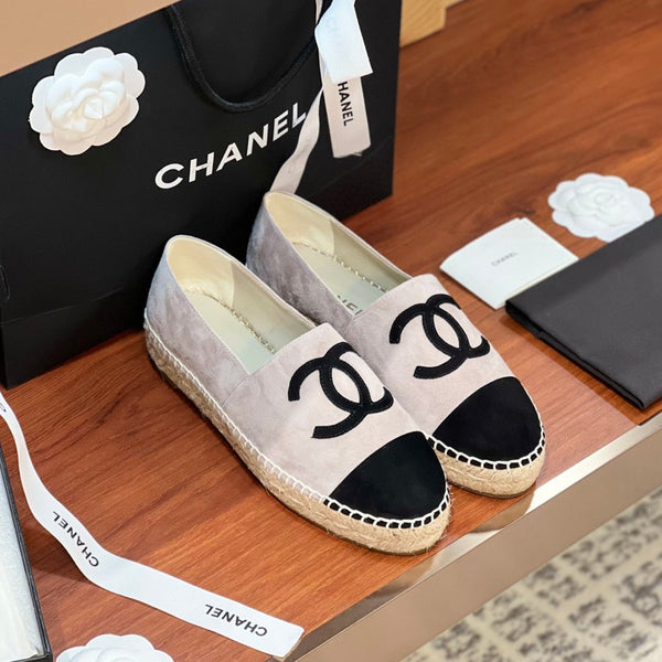 espadrillas cc in camoscio grigio nero