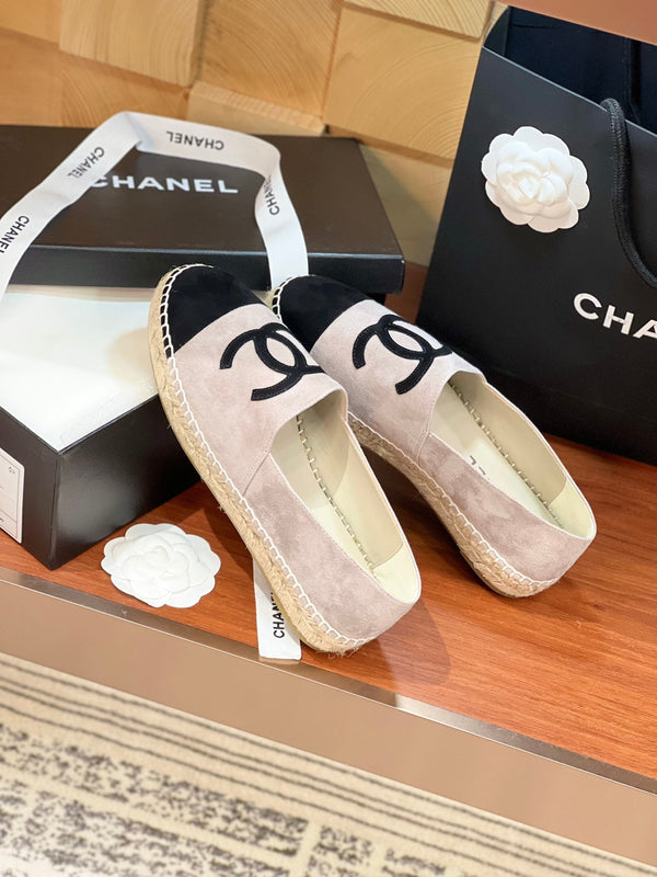 espadrillas cc in camoscio grigio nero