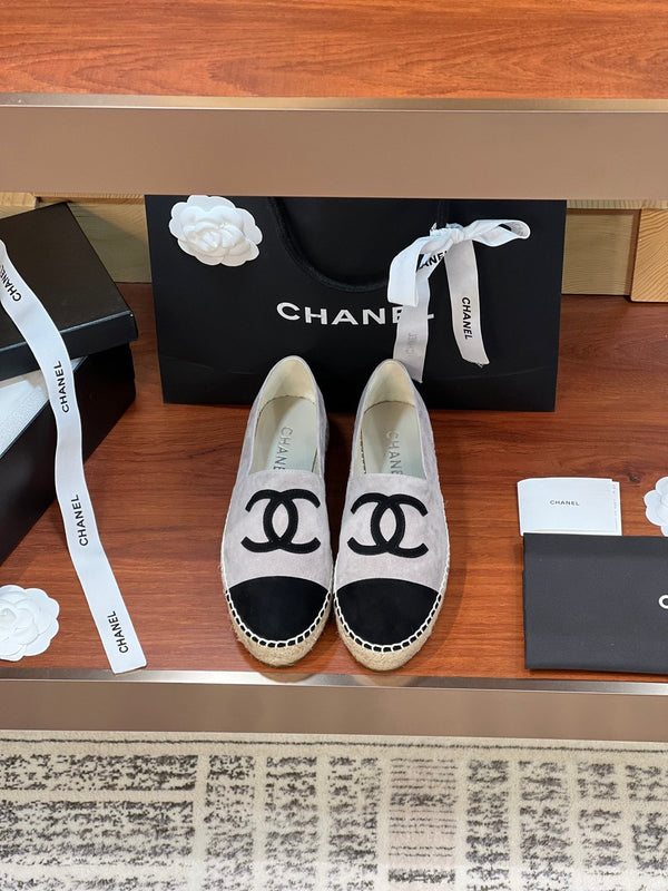 espadrillas cc in camoscio grigio nero