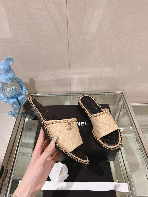 sandalo mulo 30 beige nero trapuntato in pelle di agnello