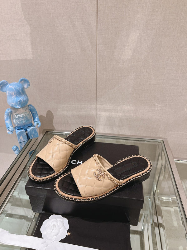 sandalo mulo 30 beige nero trapuntato in pelle di agnello