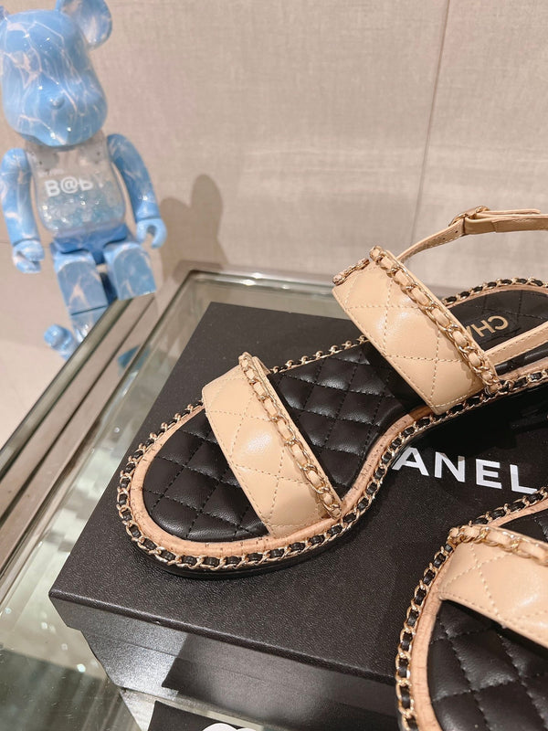 sandalo slingback 30 beige nero pelle di agnello trapuntata