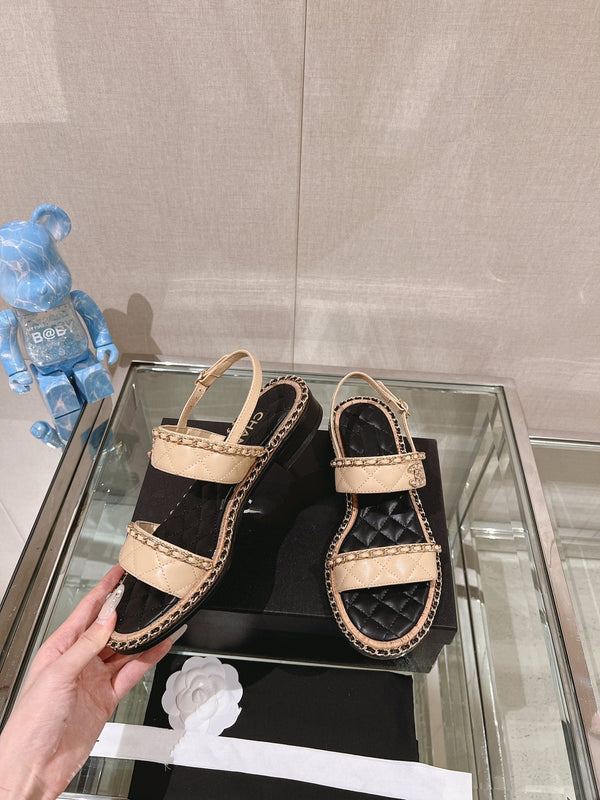 sandalo slingback 30 beige nero pelle di agnello trapuntata