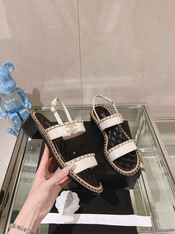 sandalo slingback 50 bianco nero trapuntato in pelle di agnello