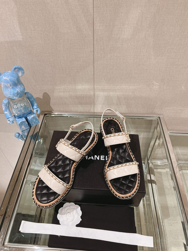 sandalo slingback 50 bianco nero trapuntato in pelle di agnello