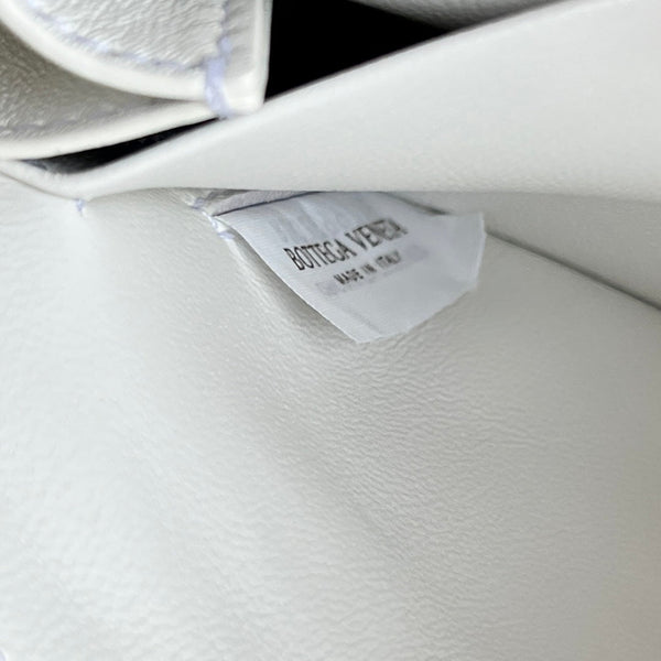BORSA INTRECCIATO 16 IN PELLE DI AGNELLO BIANCO MIX ROSSO