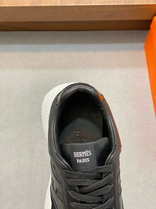HM HOGAN SNEAKER BLACK CALFSKIN AND SUEDE