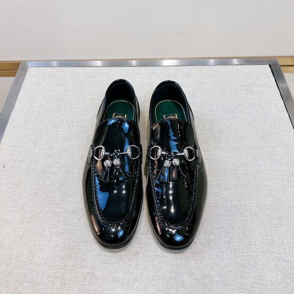 GG Men's Tassel Loafer Black Patent Leather 361345