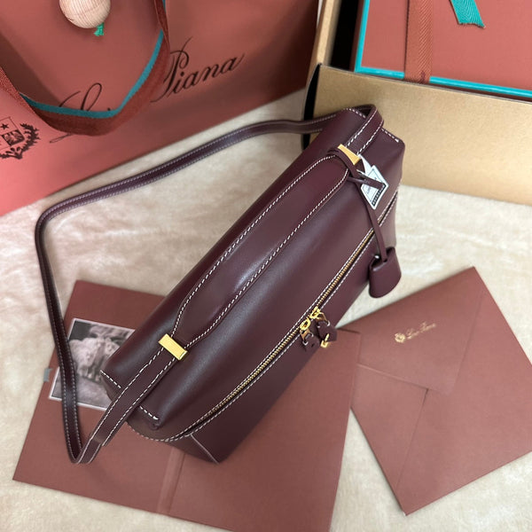 BORSA EXTRA L27 IN PELLE DI VITELLO LISCIA VIOLA CON FERRAMENTA ORO