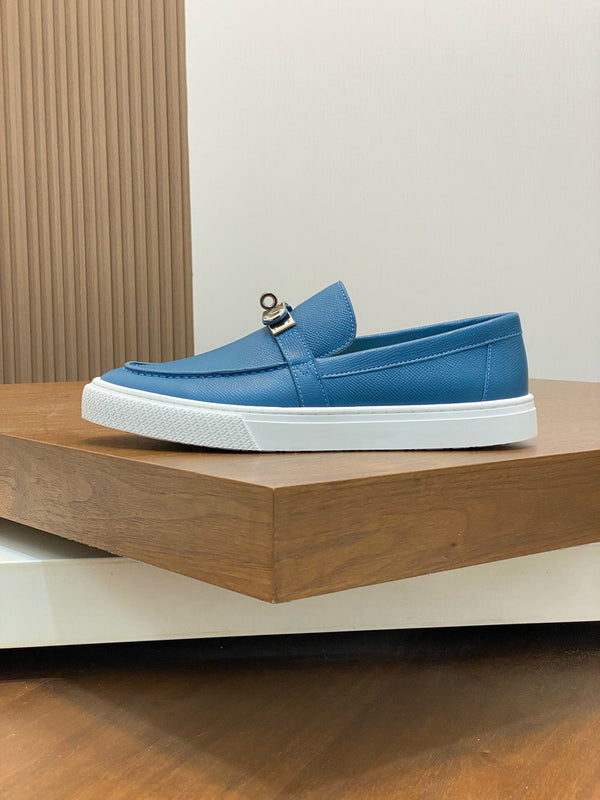 SNEAKER SLIP-ON HM GAME IN PELLE DI VITELLO COBALTO