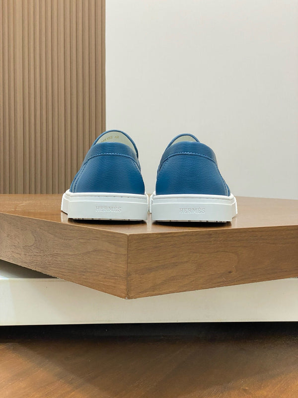 SNEAKER SLIP-ON HM GAME IN PELLE DI VITELLO COBALTO