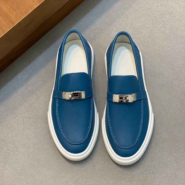 SNEAKER SLIP-ON HM GAME IN PELLE DI VITELLO COBALTO