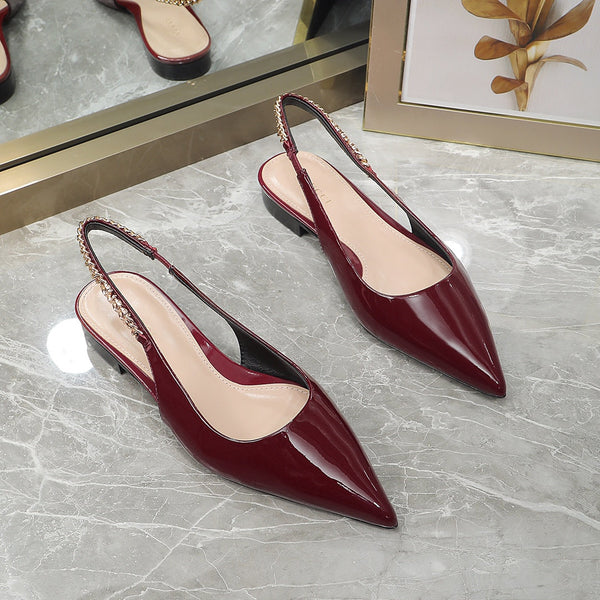 GG Signoria Slingback Flat vino rosso