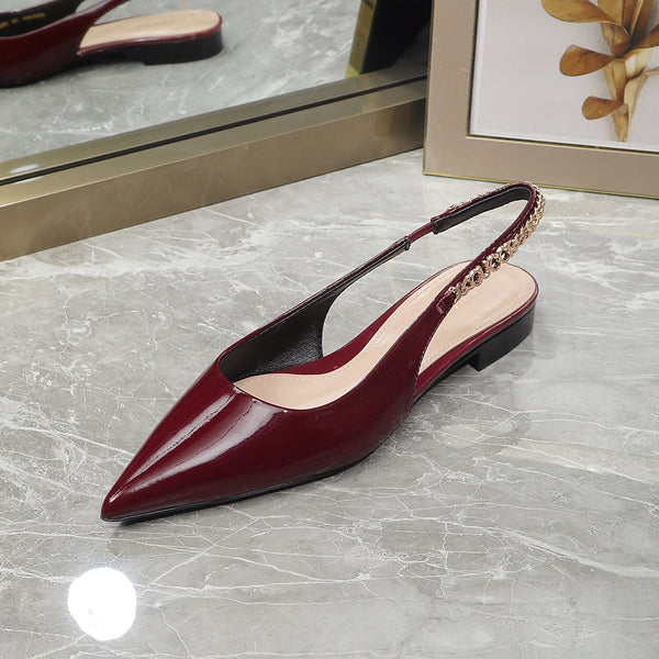 GG Signoria Slingback Flat vino rosso