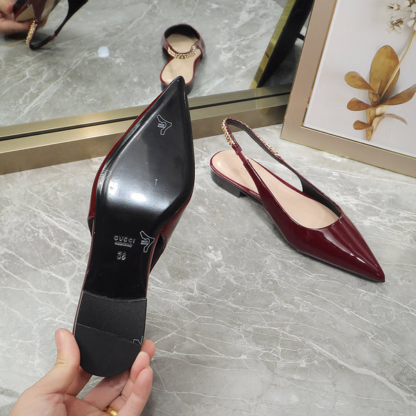 GG Signoria Slingback Flat vino rosso