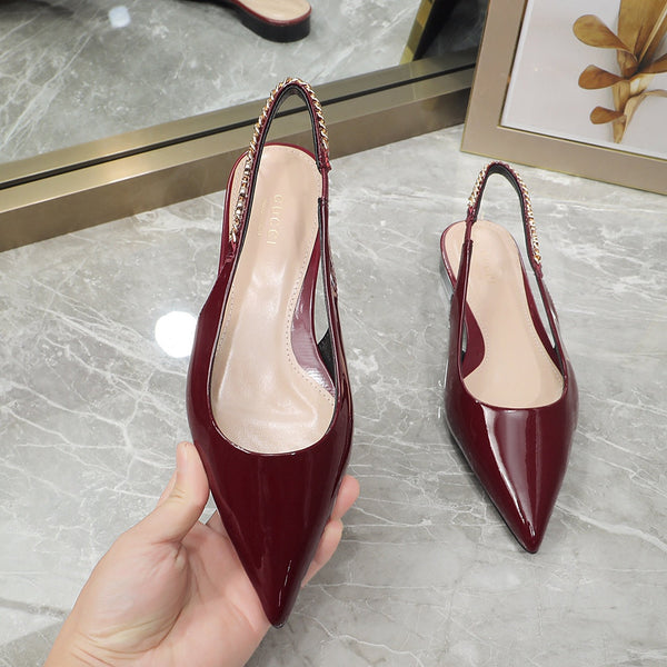 GG Signoria Slingback Flat vino rosso
