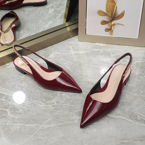 GG Signoria Slingback Flat vino rosso