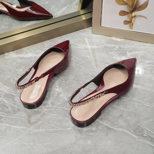 GG Signoria Slingback Flat vino rosso