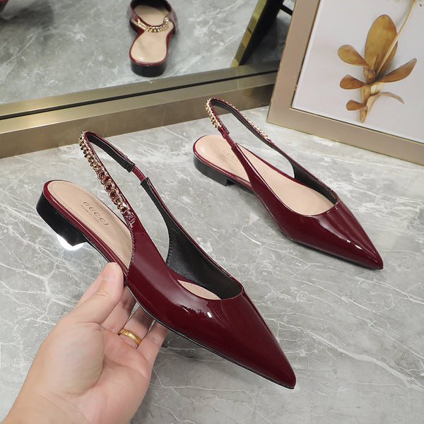 GG Signoria Slingback Flat vino rosso