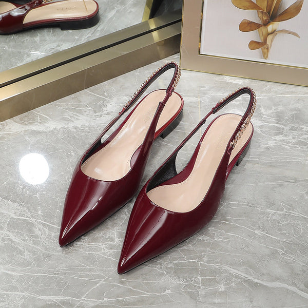 GG Signoria Slingback Flat vino rosso