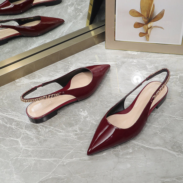 GG Signoria Slingback Flat vino rosso