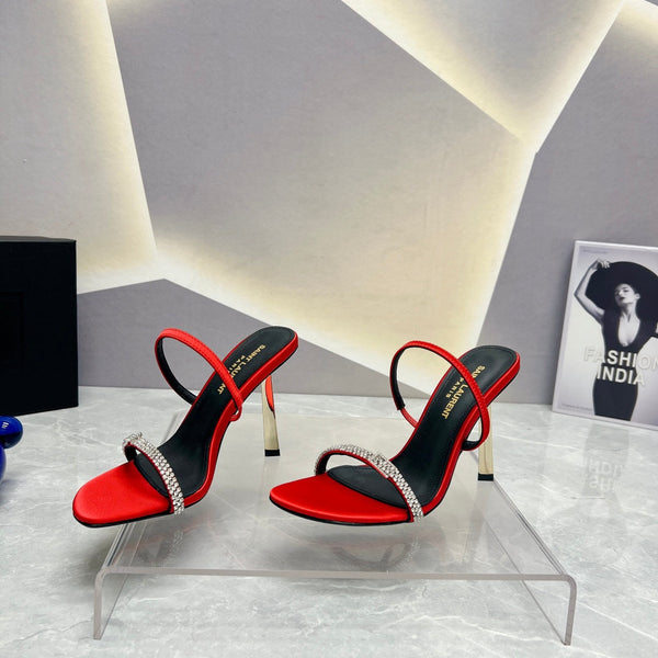 SL CRYSTAL THIN BELT TACCHI ALTI ROSSO SATINATO