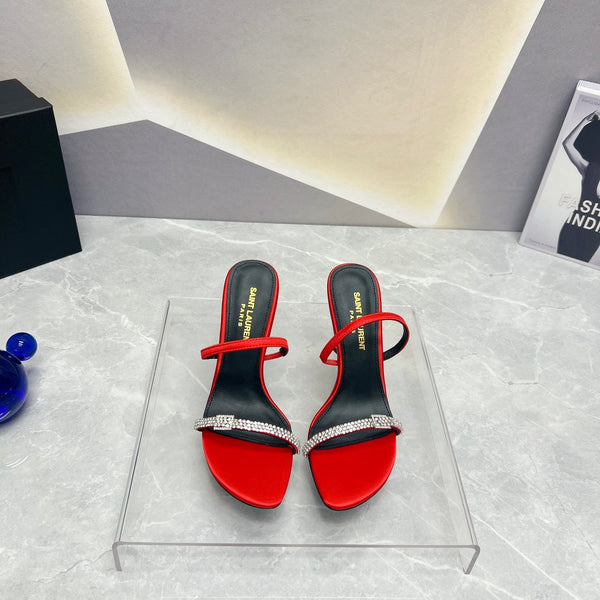 SL CRYSTAL THIN BELT TACCHI ALTI ROSSO SATINATO