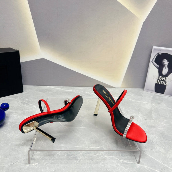 SL CRYSTAL THIN BELT TACCHI ALTI ROSSO SATINATO
