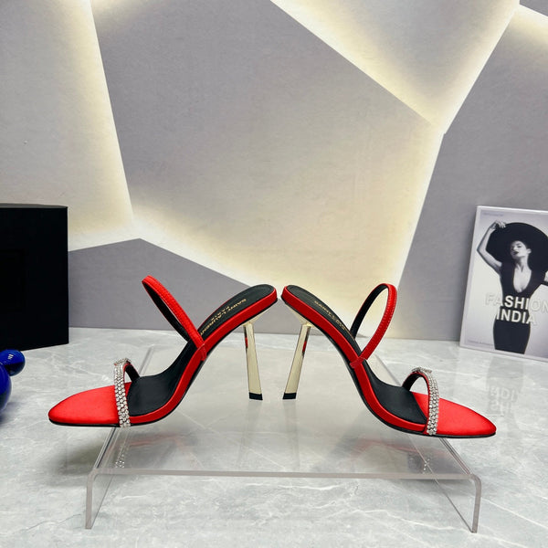 SL CRYSTAL THIN BELT TACCHI ALTI ROSSO SATINATO
