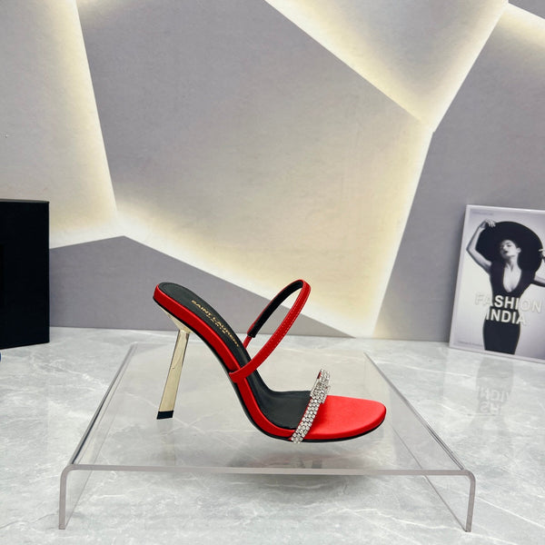 SL CRYSTAL THIN BELT TACCHI ALTI ROSSO SATINATO