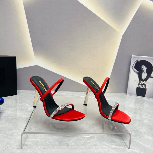 SL CRYSTAL THIN BELT TACCHI ALTI ROSSO SATINATO
