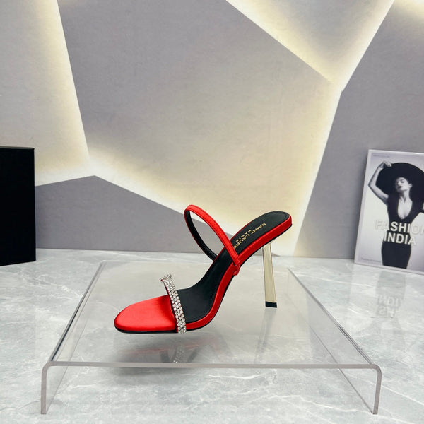 SL CRYSTAL THIN BELT TACCHI ALTI ROSSO SATINATO