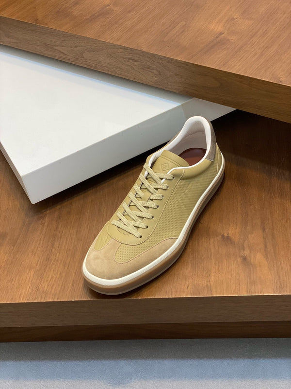 LP 360 TENNIS WALK SNEAKERS IN PELLE DI VITELLO CON RETE DI MAIS