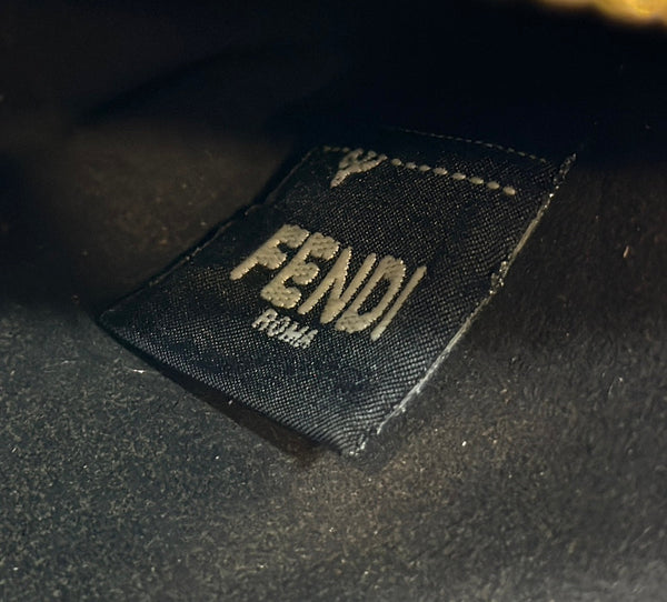BORSA FENDI MEDIA 27 IN DENIM MONOGRAM BLU REALE CON FERRAMENTA ORO