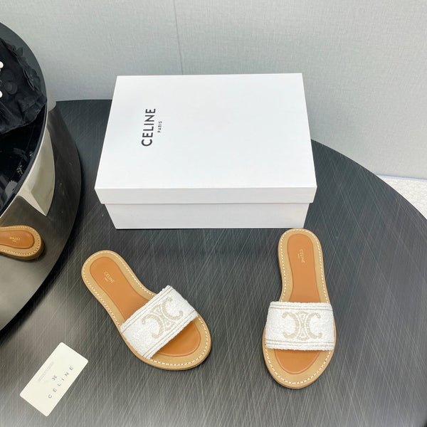 MULE LYMPIA IN TESSUTO LANA JACQUARD TRIOMPHE ECRU