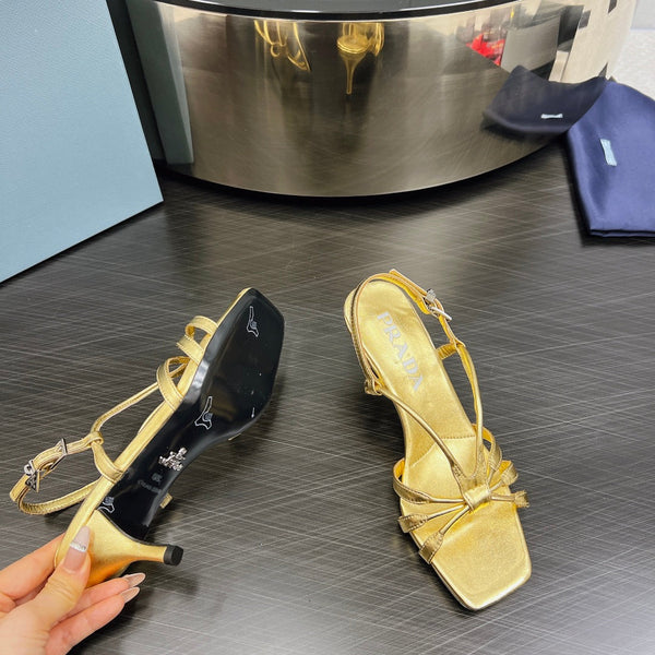 PRA HEELED SANDALS METALLIC GOLD LAMBSKIN