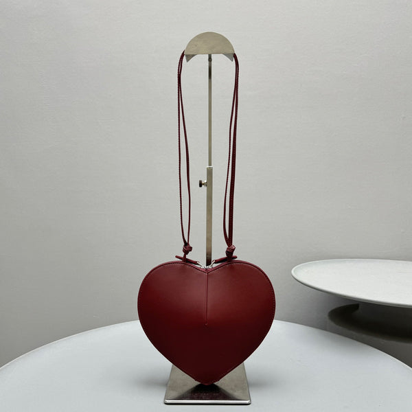 le coeur 21cm burgunfy calfskin shouder bag