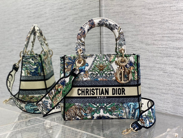 CD Travel Star Green 24 Lady Dior Bag Canvas 336666