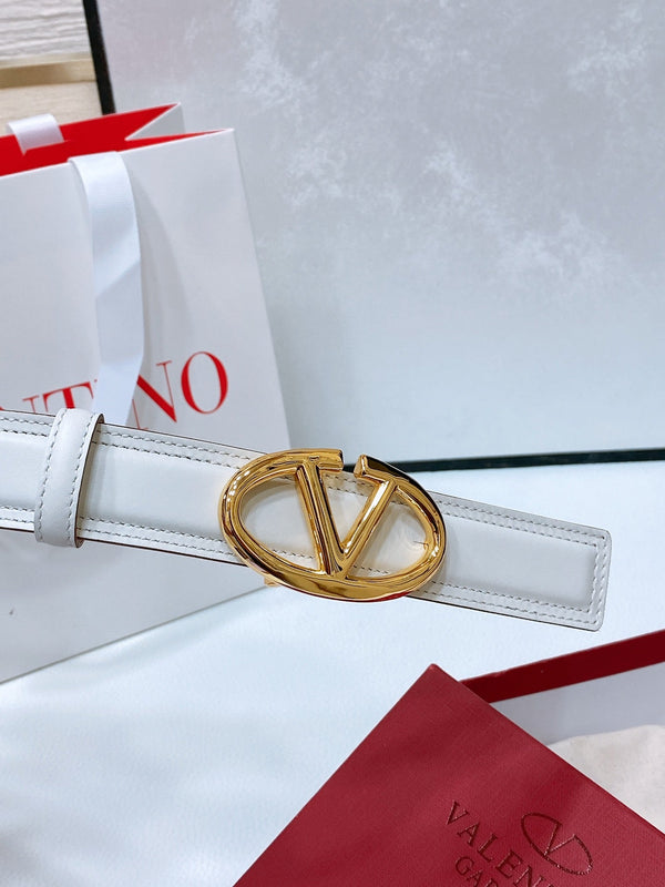 Ceinture Bold Edition 30 mm veau blanc boucle dorée