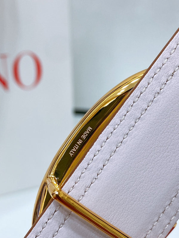 Ceinture Bold Edition 30 mm veau blanc boucle dorée