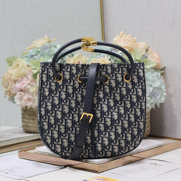 BORSA MINI 27 NOLITA IN JACQUARD OBLIQUO MONOGRAM BLU