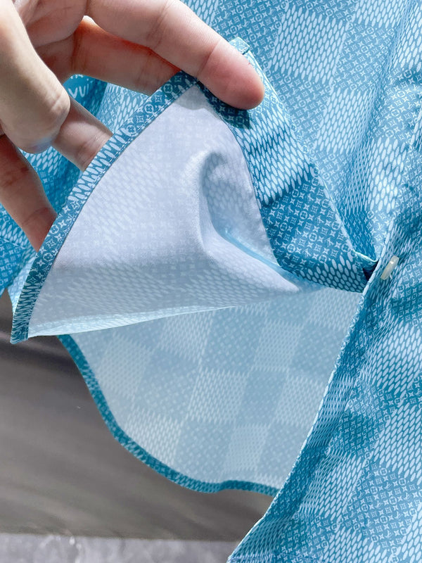 LV BLUE DAMIER LONG-SLEEVED SHIRT 238816