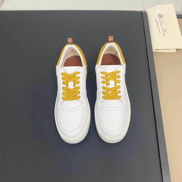 LP NEWPORT WALK SNEAKERS IN PELLE DI VITELLO BIANCA E GIALLA